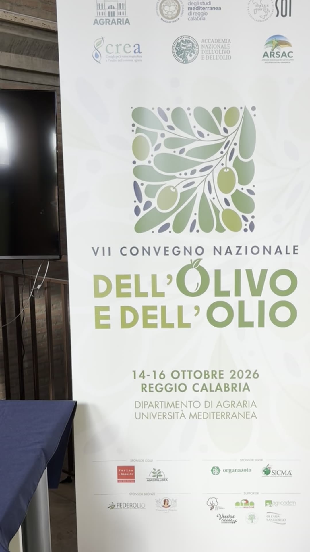 Roll-up del VII Convegno Nazionale dell'Olivo e dell'Olio, Reggio Calabria, 14-16 ottobre 2026